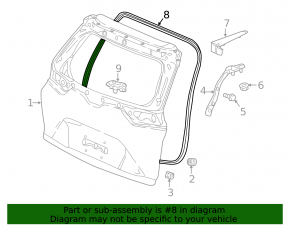 Rubber seal for tailgate Honda CRV 17-22