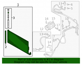 Air conditioning condenser radiator VW Touareg 11-17 3.6