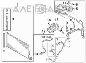 Air conditioning condenser radiator VW Touareg 11-17 3.6