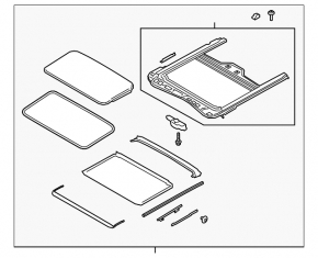 Sunroof assembly Kia Forte 19-24 gray curtain
