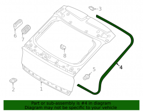 Kia EV6 22-24 trunk door rubber seal