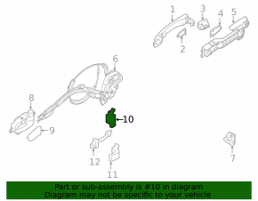Upper rear right door hinge for Nissan Pathfinder 13-20