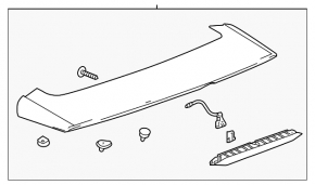Trunk door spoiler central Chevrolet Equinox 18- with brake light