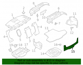 Trunk opening trim Infiniti Q50 14-16 without spare wheel