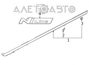 Front right wing molding Hyundai Sonata 20-23