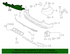 Left rear bumper reflector for Kia Sportage 23-25