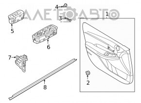 Front right window lift control for Hyundai Sonata 20-23