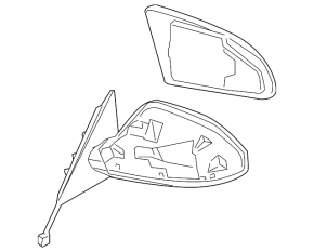 Right side mirror assembly for Infiniti FX35 FX45 03-06, 10 pins, white