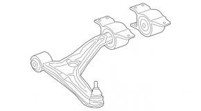 Lower front right control arm for Mercedes CLA 20-26 with silent block and ball joint, for adaptive suspension