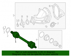 Drive axle shaft rear left Mercedes C-class W205 300 19-21 under 9 speed