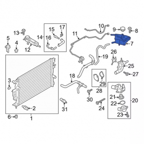 Ford Fusion mk5 13-20 coolant expansion tank without cap
