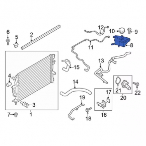 Ford Fusion mk5 13-20 coolant expansion tank without cap