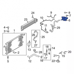 Ford Fusion mk5 13-20 coolant expansion tank without cap