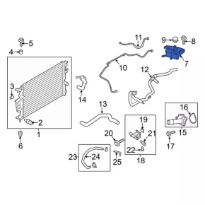 Ford Fusion mk5 13-20 coolant expansion tank without cap