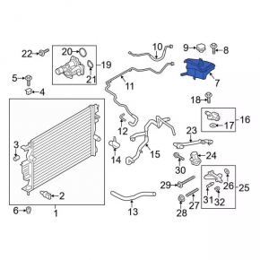 Ford Fusion mk5 13-20 coolant expansion tank without cap