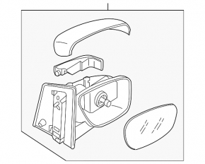 Right side mirror assembly Mazda CX-7 06-08 3 pins, silver, broken plastic frame, scuffed