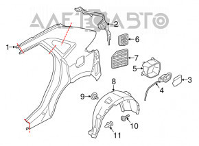 Right ventilation shield Ford Edge 15 - small, broken mount