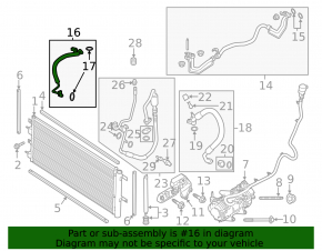 Lincoln MKZ 13-20 hybrid air conditioner condenser hose