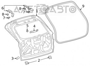 Trunk Door Hinge Right Ford Escape MK4 20-24