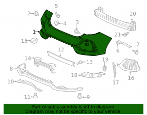 Bare rear bumper Honda Civic X FK 17-19 5D