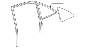 Door glass triangle rear left Cadillac CTS 14 - complete with glass seal