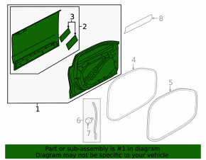Door bare front left Volvo V90 17-22 usa under lower molding