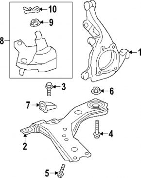 Ball joint right Toyota Highlander 20-