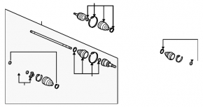 Drive axle shaft front left Acura MDX 07-13