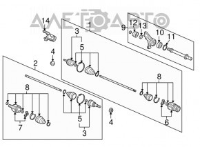 Drive axle shaft front left Acura MDX 07-13