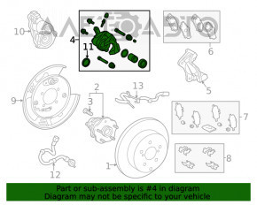 Rear left support Toyota Highlander 20- electric