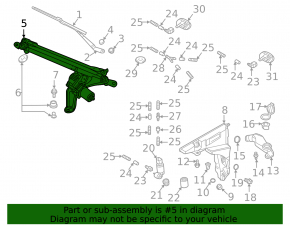 Windscreen wiper trapezoid with motor Audi A6 C8 19-