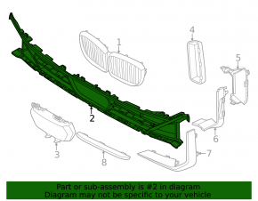 BMW X5 G05 24-26 Front Bumper Lower Grille
