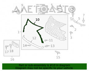 Grill molding upper Lexus RX350 RX450h 20-22