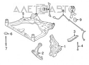 Front subframe Infiniti JX35 QX60 13- AWD cracked silent blocks
