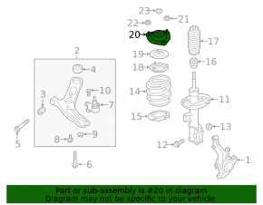 Front left shock absorber support for Hyundai Veloster 19-22