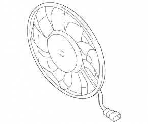Cooling fan right Audi A3 8V 15-20 1.8T, 2.0T under diffuser with 2 vents