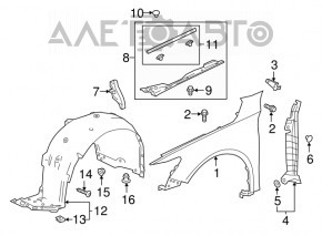Front left fender Honda Accord 18-22 graphite NH-797M