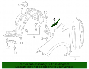 Windscreen wiper seal right Nissan Leaf 11-17