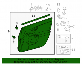 Door trim card front left Toyota Prius 30 10-15 cloth dark gray