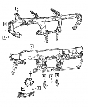 Jeep Grand Cherokee WL 21-23 dashboard frame
