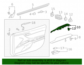 Front right window lifter control trim Toyota Camry v70 18-24 black