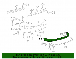 Rear bumper lip Toyota Camry v40 07-11 SE