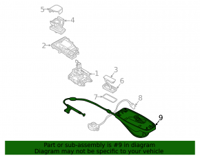Automatic transmission cable Audi Q5 80A 18- with housing for shifter, broken fasteners