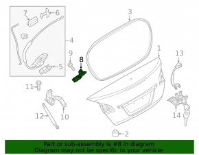 Infiniti Q60 17-20 trunk lid lock hook