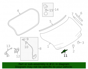 Infiniti Q60 17-20 trunk lid lock hook