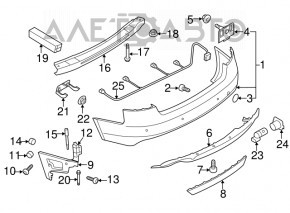 Rear bumper mount left Audi A4 B8 08-12 pre-rest sedan