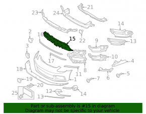 Lower grille of the front bumper Porsche Panamera 17-23