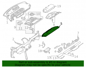 Upper front panel trim Mercedes W167 GLE 350 450 20-25 gray, for projection