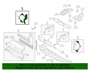 Lower right radiator deflector for Ford Escape MK3 13-16 1.6T
