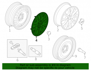 Wheel cap R16 5*108 Ford Fusion mk5 13-20
